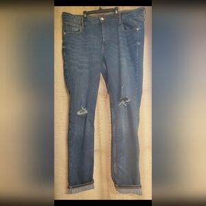 Old Navy Mid rise Rockstar super skinny medium wash SZ 16 distressed jeans